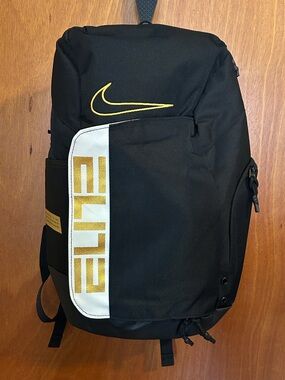 Nike Elite Pro Basketball Backpack Black & Metallic Gold Colorway